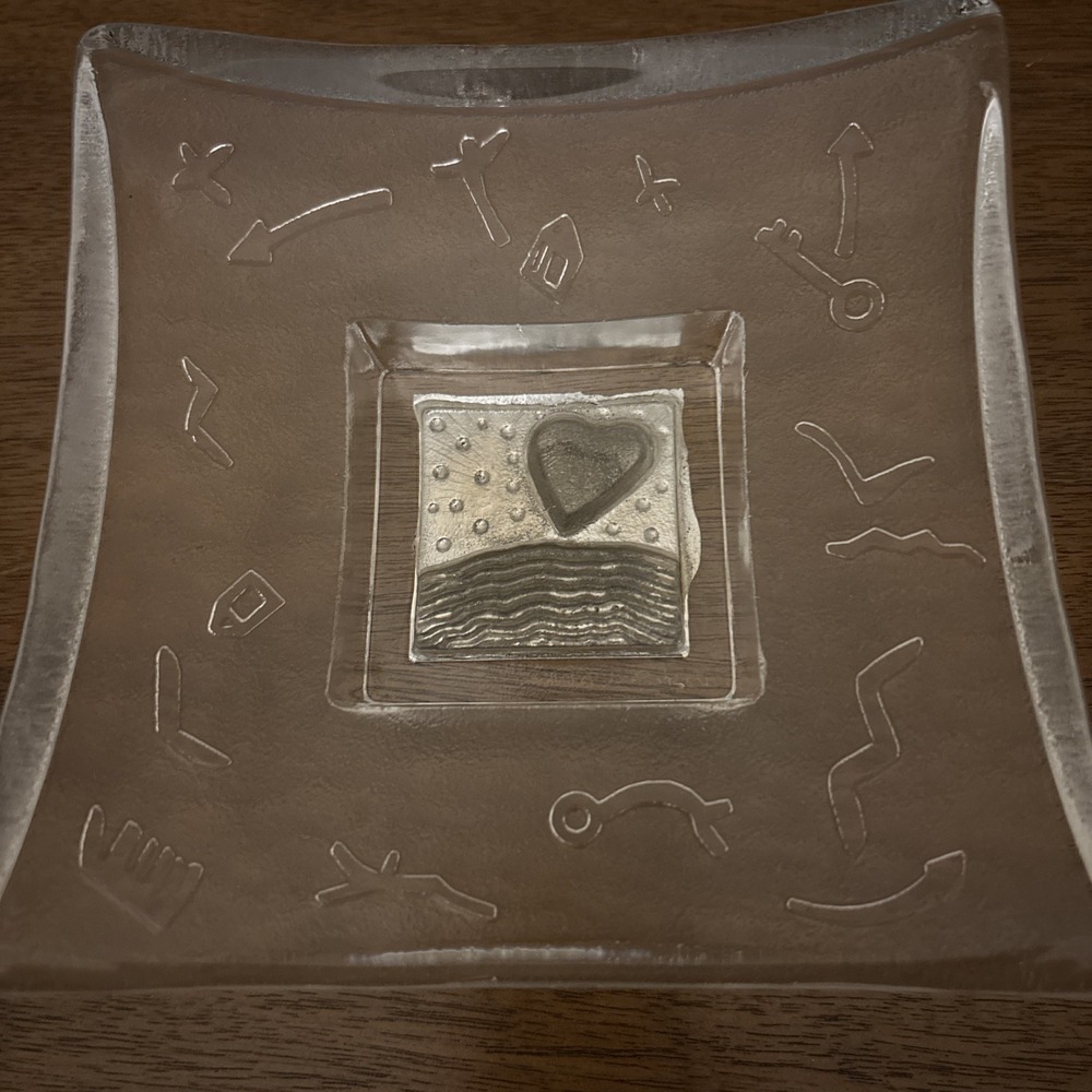 PERFECT KOSTA BODA DOMINO SWIMMERS BERTIL VALLIEN SILVER HEART SQUARE BOWL